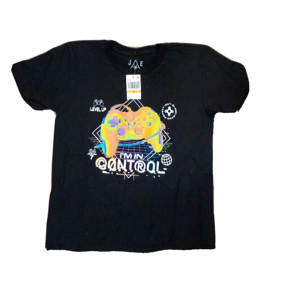 NEW Youth EAT SLEEP GAME REPEAT Gaming T-Shirt Black